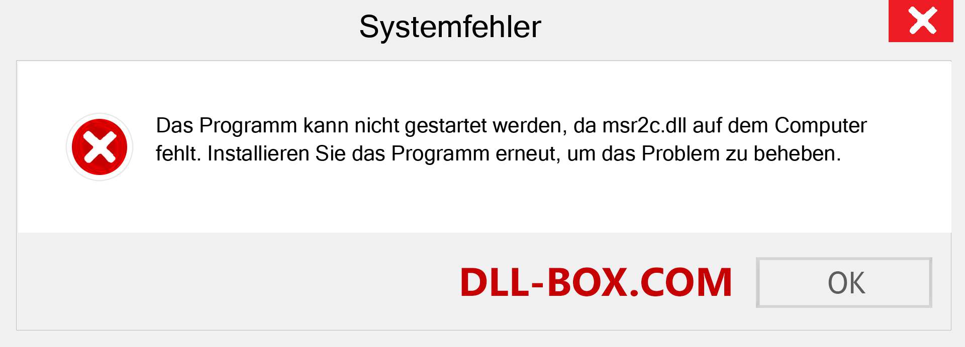 msr2c.dll-Datei fehlt?. Download für Windows 7, 8, 10 - Fix msr2c dll Missing Error unter Windows, Fotos, Bildern