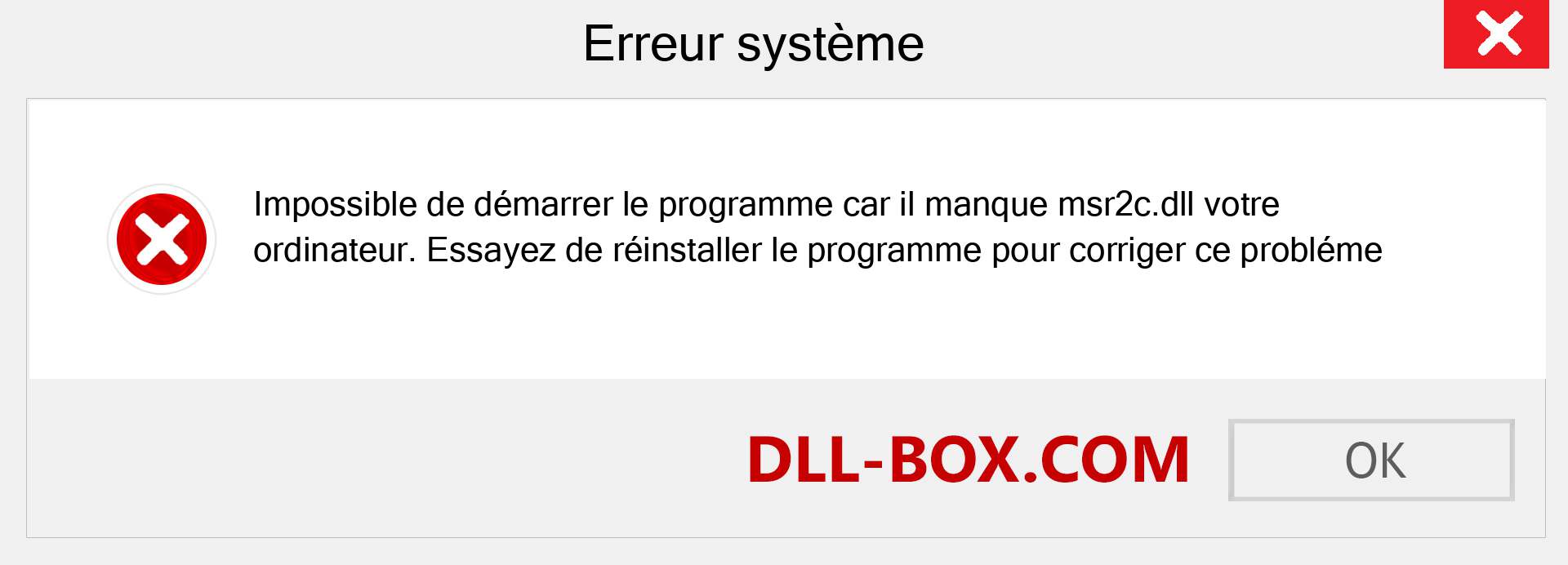 Le fichier msr2c.dll est manquant ?. Télécharger pour Windows 7, 8, 10 - Correction de l'erreur manquante msr2c dll sur Windows, photos, images